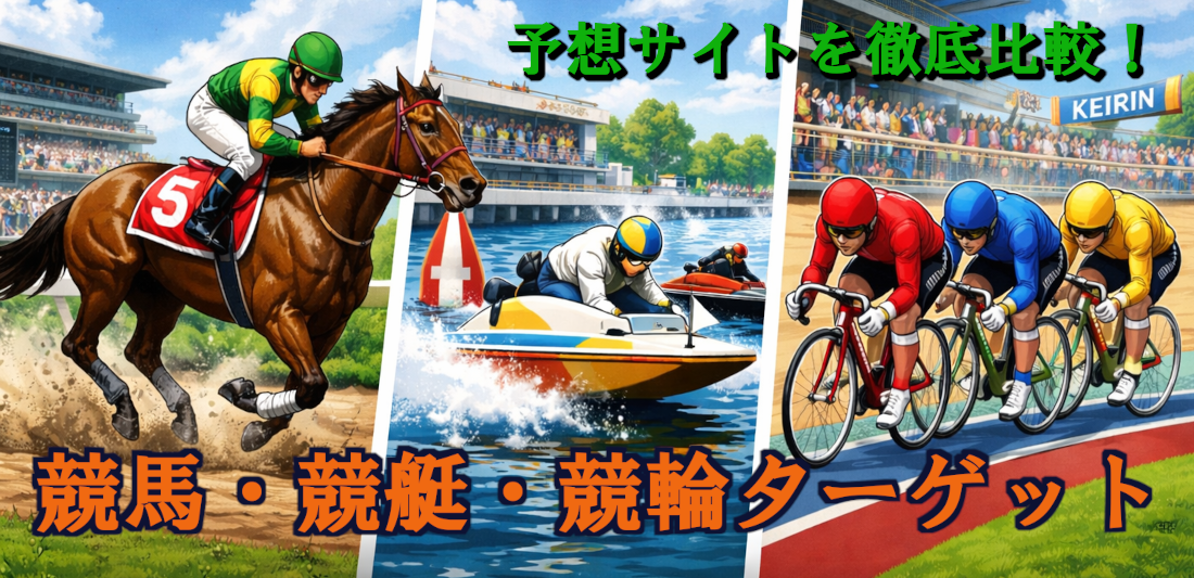 【競馬・競艇・競輪予想ターゲット】口コミと評判でよく当たる予想サイトがチェックできる！